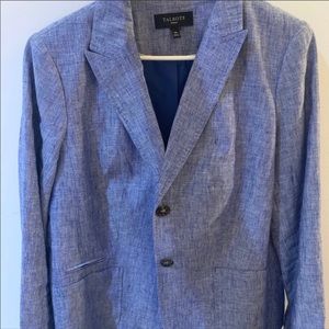 Talbots Linen Blue Chambray Blazer Like New 14P